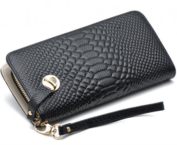 Black leather shop wallets for women